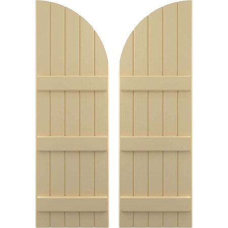 Ekena Millwork Americraft 5-Board (3 Batten) Wood Joined Board-n-Batten Shutters w/ Arch Top, ARW401BQ518X37NTH, PR ARW401BQ518X37NTH